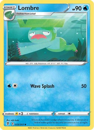 Lombre 33/203 - SWSH07 Evolving Skies Reverse Holofoil - Poke-Collect