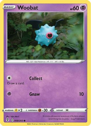 Woobat 68/203 - Evolving Skies Reverse Holofoil - Poke-Collect