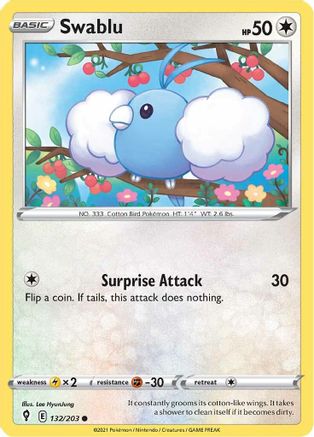 Swablu 132/203 - Evolving Skies Reverse Holofoil - Poke-Collect