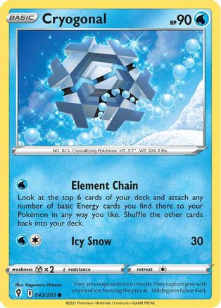 Cryogonal 43/203 - SWSH07 Evolving Skies - Poke-Collect
