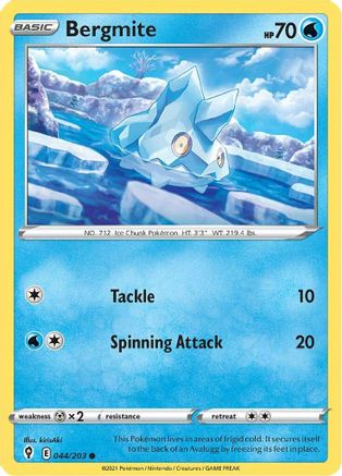 Bergmite 44/203 - SWSH07 Evolving Skies Reverse Holofoil - Poke-Collect