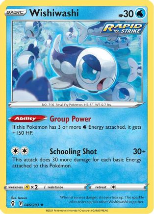 Wishiwashi 46/203 - Evolving Skies Reverse Holofoil - Poke-Collect