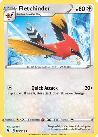 Fletchinder 139/203 - SWSH07 Evolving Skies - Poke-Collect