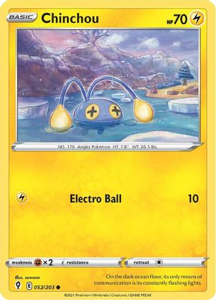 Chinchou 52/203 - SWSH07 Evolving Skies Reverse Holofoil - Poke-Collect