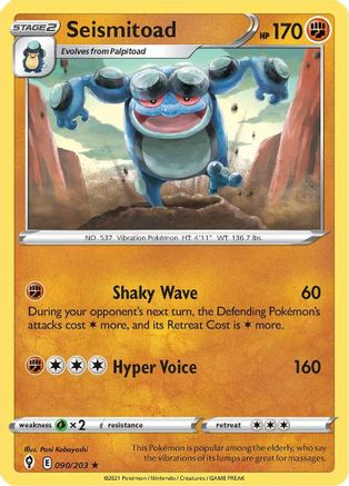 Seismitoad 90/203 - SWSH07 Evolving Skies Reverse Holofoil - Poke-Collect