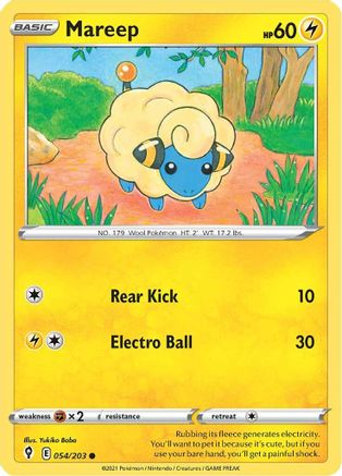 Mareep 54/203 - SWSH07 Evolving Skies Reverse Holofoil - Poke-Collect