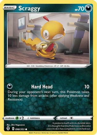 Scraggy 98/203 - SWSH07 Evolving Skies Reverse Holofoil - Poke-Collect