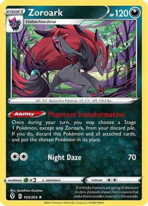 Zoroark 103/203 - Evolving Skies Reverse Holofoil