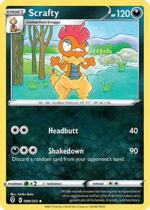 Scrafty 99/203 - SWSH07 Evolving Skies Reverse Holofoil - Poke-Collect
