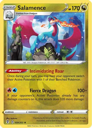 Salamence 109/203 - SWSH07 Evolving Skies Reverse Holofoil - Poke-Collect