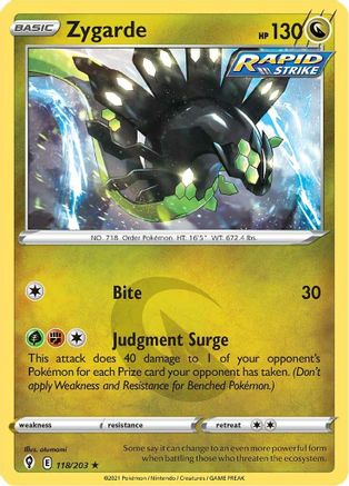 Zygarde 118/203 - Evolving Skies Holofoil - Poke-Collect