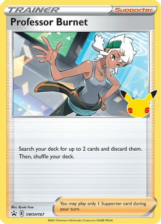 Professor Burnet - SWSH167 (25th Anniversary Stamp) SWSH167 - SWSH Sword & Shield Promo Cards - Poke-Collect