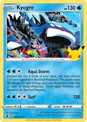 Kyogre 3/25 - Celebrations Holofoil - Poke-Collect