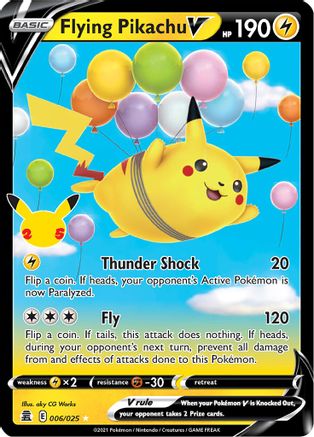 Flying Pikachu V 6/25 - Celebrations Holofoil - Poke-Collect