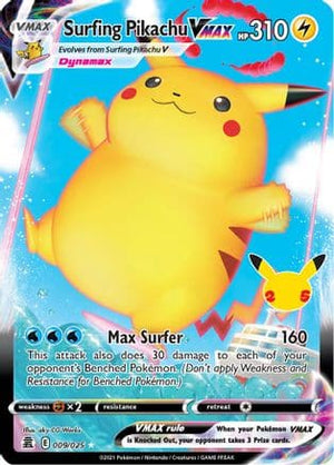 Surfing Pikachu VMAX 9/25 - Celebrations Holofoil