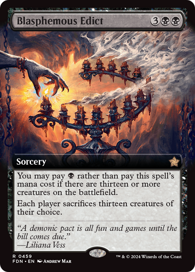 Blasphemous Edict (FDN-459) - Foundations: (Extended Art) Foil - Poke-Collect