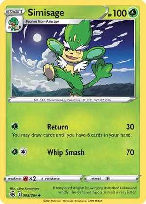 Simisage 8/264 - SWSH08 Fusion Strike - Poke-Collect