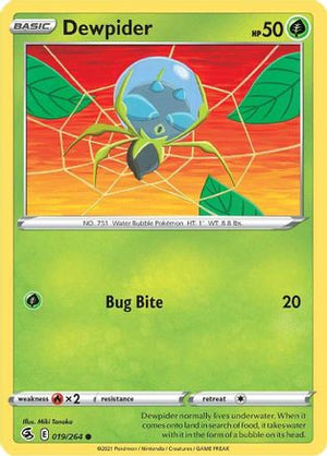 Dewpider 19/264 - SWSH08 Fusion Strike Reverse Holofoil - Poke-Collect