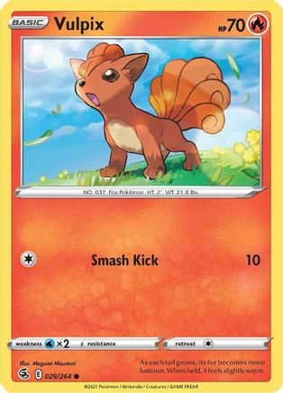 Vulpix 29/264 - Fusion Strike Reverse Holofoil - Poke-Collect