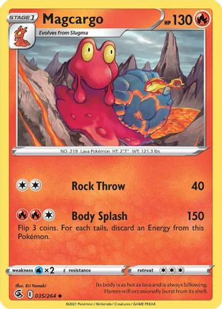 Magcargo 35/264 - SWSH08 Fusion Strike Reverse Holofoil - Poke-Collect