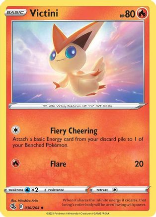 Victini 36/264 - Fusion Strike Reverse Holofoil - Poke-Collect