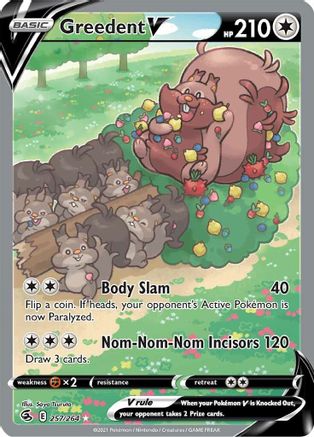 Greedent V (Alternate Full Art) 257/264 - SWSH08 Fusion Strike Holofoil - Poke-Collect