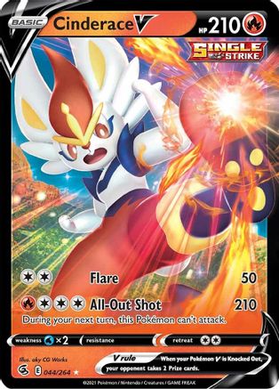 Cinderace V (44) 44/264 - SWSH08 Fusion Strike Holofoil - Poke-Collect