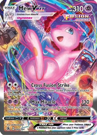 Mew VMAX (Alternate Art Secret) 269/264 - SWSH08 Fusion Strike Holofoil - Poke-Collect