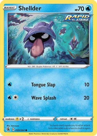 Shellder 50/264 - SWSH08 Fusion Strike Reverse Holofoil - Poke-Collect