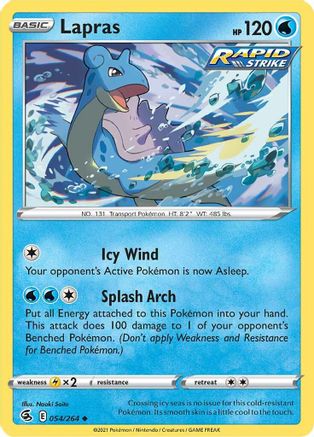 Lapras 54/264 - SWSH08 Fusion Strike Reverse Holofoil - Poke-Collect