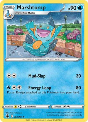 Marshtomp 63/264 - SWSH08 Fusion Strike Reverse Holofoil - Poke-Collect