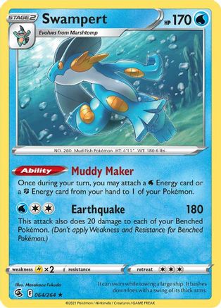 Swampert 64/264 - Fusion Strike Reverse Holofoil - Poke-Collect