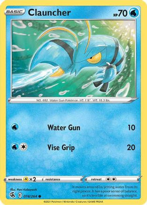 Clauncher 74/264 - SWSH08 Fusion Strike Reverse Holofoil - Poke-Collect