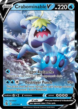 Crabominable V 76/264 - SWSH08 Fusion Strike Holofoil - Poke-Collect