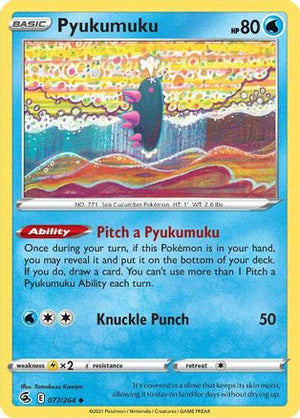 Pyukumuku 77/264 - SWSH08 Fusion Strike Reverse Holofoil - Poke-Collect
