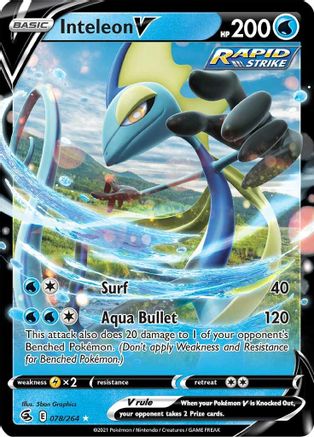 Inteleon V 78/264 - SWSH08 Fusion Strike Holofoil - Poke-Collect