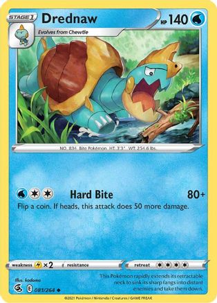 Drednaw 81/264 - SWSH08 Fusion Strike Reverse Holofoil - Poke-Collect