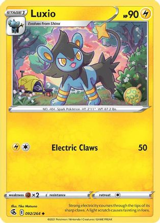 Luxio 92/264 - SWSH08 Fusion Strike - Poke-Collect