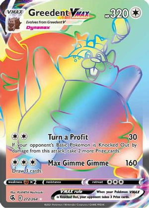 Greedent VMAX (Secret) 272/264 - SWSH08 Fusion Strike Holofoil - Poke-Collect