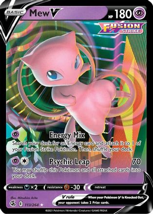 Mew V 113/264 - SWSH08 Fusion Strike Holofoil - Poke-Collect