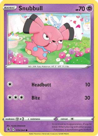 Snubbull 115/264 - Fusion Strike Reverse Holofoil - Poke-Collect