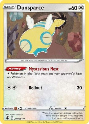 Dunsparce 207/264 - SWSH08 Fusion Strike Reverse Holofoil - Poke-Collect