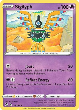 Sigilyph 123/264 - SWSH08 Fusion Strike Reverse Holofoil - Poke-Collect