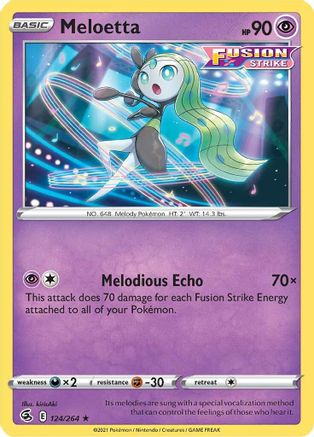 Meloetta 124/264 - SWSH08 Fusion Strike Reverse Holofoil - Poke-Collect