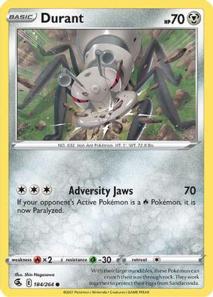 Durant 184/264 - SWSH08 Fusion Strike Reverse Holofoil - Poke-Collect