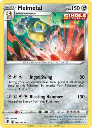 Melmetal 189/264 - SWSH08 Fusion Strike Holofoil - Poke-Collect