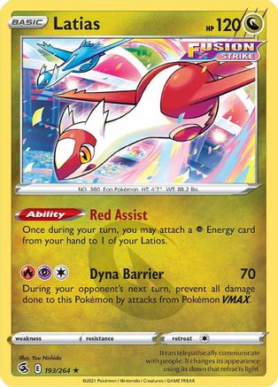 Latias 193/264 - SWSH08 Fusion Strike Reverse Holofoil - Poke-Collect