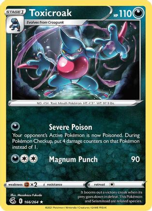 Toxicroak 166/264 - Fusion Strike Reverse Holofoil - Poke-Collect