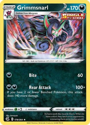 Grimmsnarl 178/264 - SWSH08 Fusion Strike Holofoil - Poke-Collect