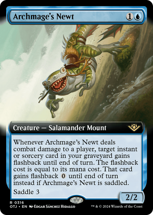 Archmage's Newt (OTJ-316) - Outlaws of Thunder Junction: (Extended Art) Foil - Poke-Collect